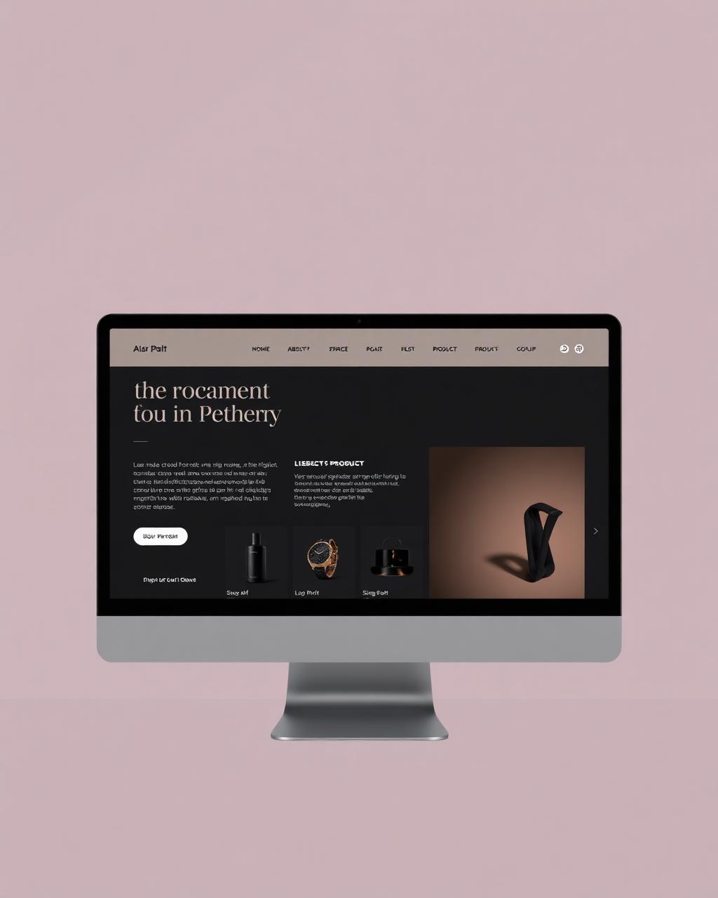 Modern e-commerce product page with a premium dark aesthetic